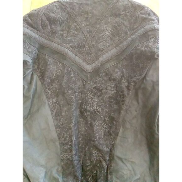 Euro Mond Top Black Leather Jacket Women Small California VTG - Picture 10 of 10